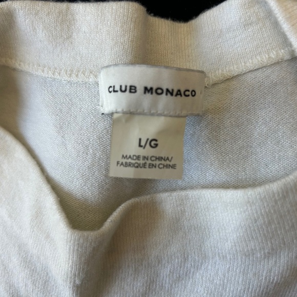 Club Monaco Ivory Sleeveless Crew Neck Sweater with Geometric Knit - L - Picture 5 of 10